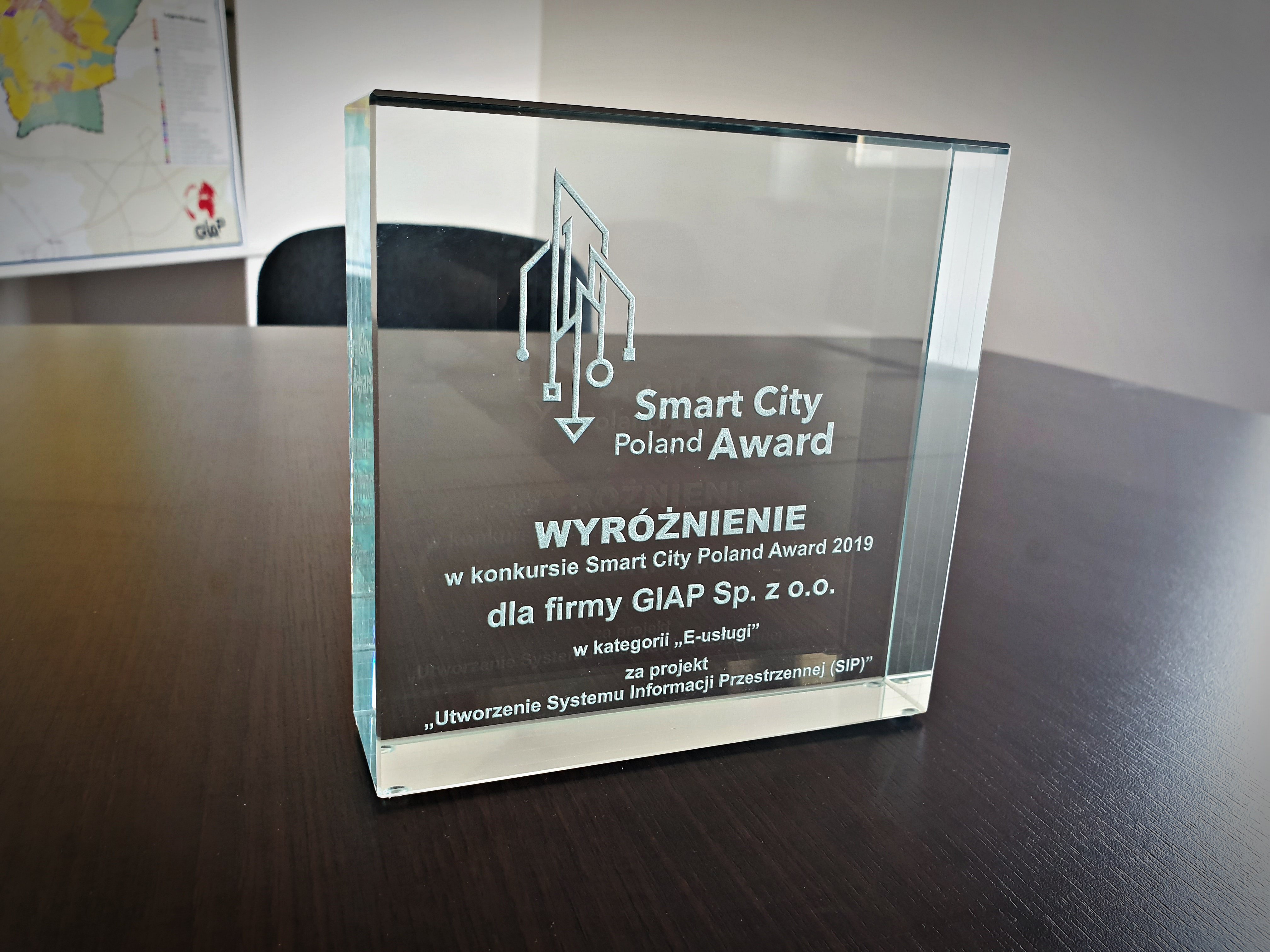 GIAP z tytułem SMART CITY POLAND AWARD 2019